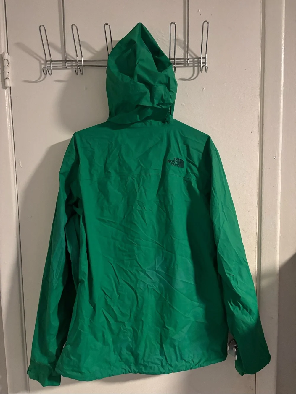 The North Face Men’s Medium Green Hooded Rain Jacket Lightweight Full Zip (1231)